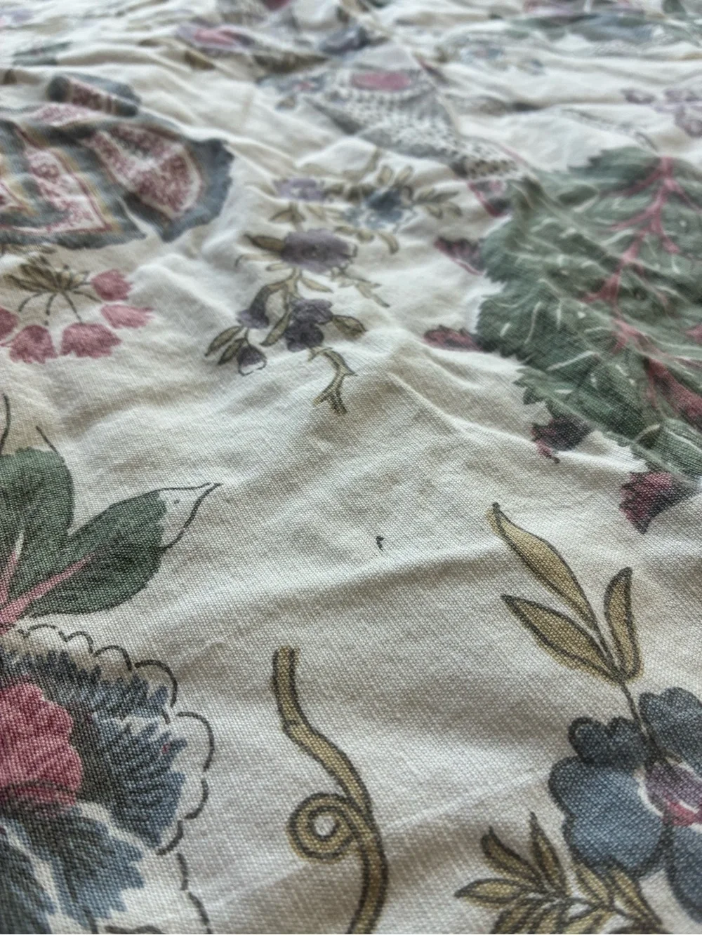 Rare Pottery Barn Resi Floral Queen 3 Piece Duvet Set Palampore